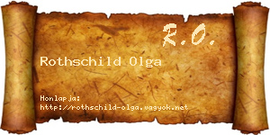 Rothschild Olga névjegykártya